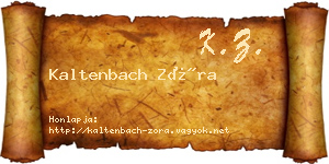 Kaltenbach Zóra névjegykártya